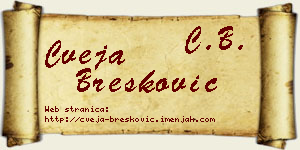 Cveja Brešković vizit kartica